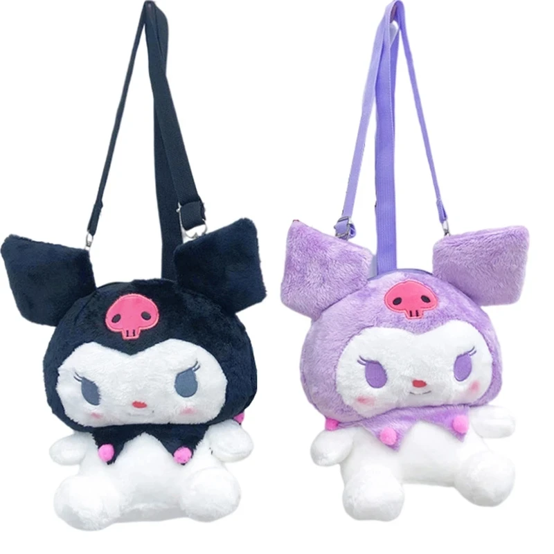 Mochila Kawaii Sanrio Plushie Kuromi para bolsa de peluche de Anime, juguetes de para niña, muñeca para niño, regalos de navidad|Mochilas de felpa| - AliExpress