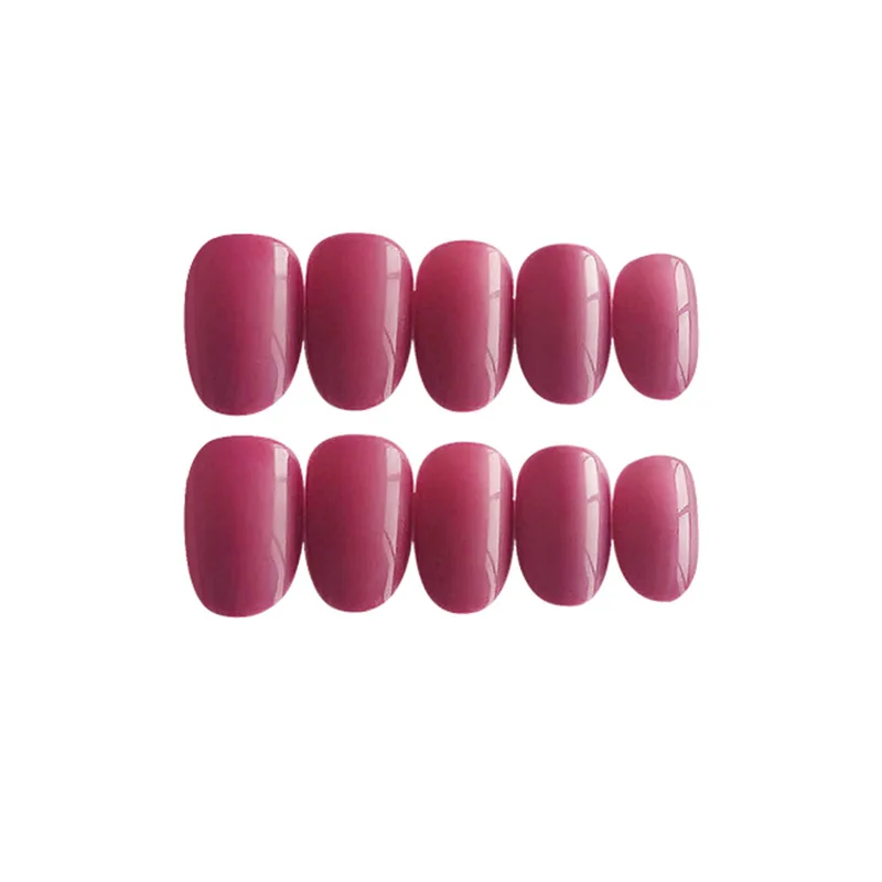 Nusx 24Pcs Purple French False Nails Artificial Fake Nail Press on Full Cover Nails Tips Nude 4