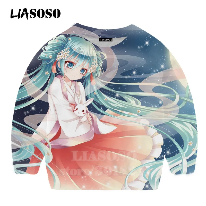 4 LIASOSO детей толстовки 3D принт аниме девочка Hatsune Толстовка Miku детская модная футболка для мальчиков и девочек с принтом и круглым вырезом, топ, Детский свитер для подростков B174-4 - Цвет: 4
