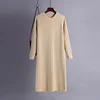 basic autumn winter straight sweater dress elegant knit robe o-neck dress women loose long dress Female chic knit elegant dress ► Photo 3/6