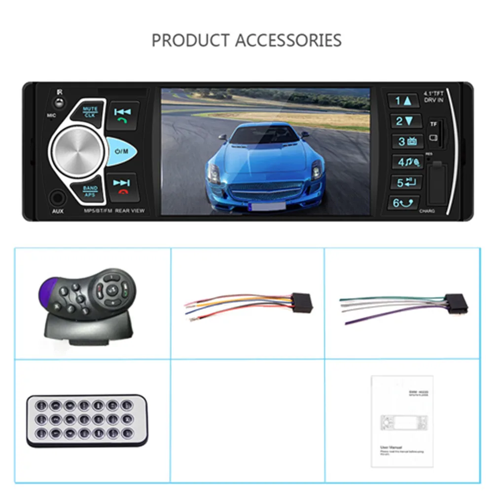 " 4022D автомобильное радио аудио стерео TF карта USB AUX FM Bluetooth радио станция MP3 плеер XIAOMI камера заднего вида дистанционное управление - Цвет: Only Radio