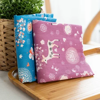 

133*72 Woven Twill Cotton Print Fabric Cartoon Bedding Sewing Fabric 2 Colors/Set TJ1170