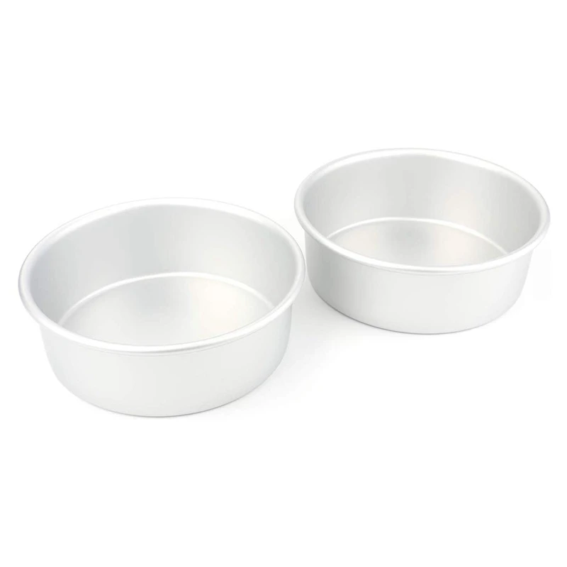 

8 Inch Cake Pan, Aluminum Alloy Round Baking Pans Layer Cake Pans Tin Set Easy to Clean Dishwasher Washable