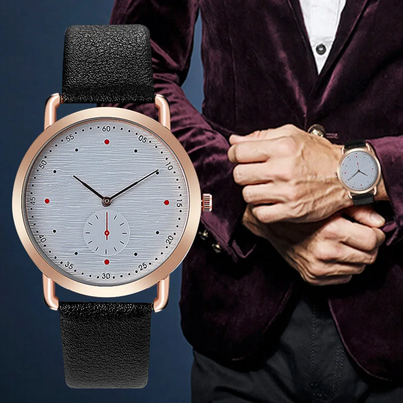 

WJ-8072 Luxury Rose Gold Case Male Watches Star Point Dial Belt Man Quartz Wristwatch Reloj de lujo para hombre