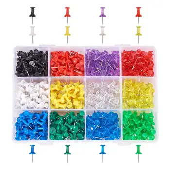 

1 Box Plastic Map Pins Drawing Push Pins Thumbtack with Steel Pins 600pcs/box