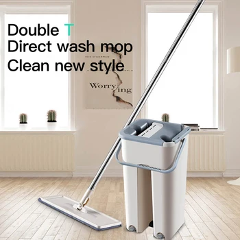 

Magic Automatic Spin Mop Hand-free Washing Ultrafine Fiber Cleaning Cloth Kitchen Wooden Floor Lazy Fellow Mop
