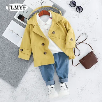 

New Baby Boy 3 pcs/set wind-breaker Overcoat with shirt and jeans Spring suit,free shipping 20200318-3