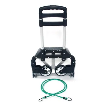 

15.35 x 11.02 " Portable Folding Collapsible Aluminum Cart Dolly Push Truck Trolley Black Foldable collapsible Luggage Cart