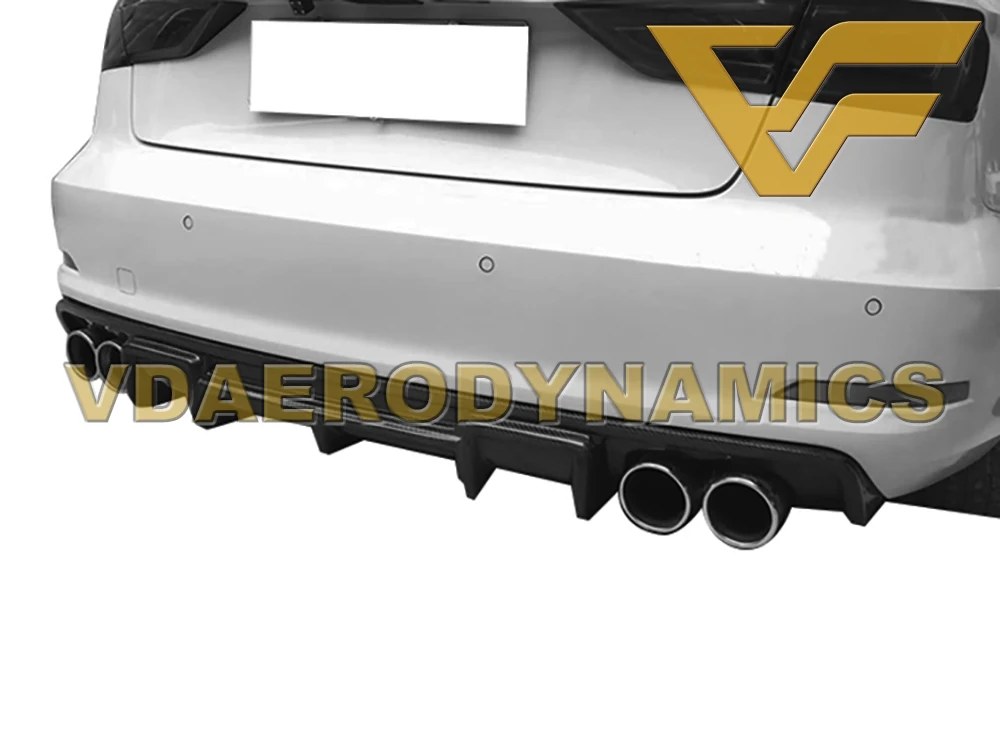 Подходит для 13-16 Audi 8V1 8VK A3 4Dr VAD-S карбоновый задний диффузор для губ Бампер Комплект-4 стиля на выбор - Цвет: S-4