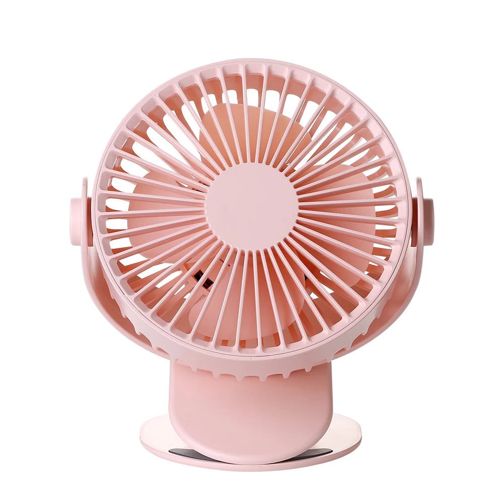 Pink NMT-020 Настольный вентилятор с зажимом, креативный персональный USB Перезаряжаемый мини-вентилятор с поворотом на 360 градусов - Цвет: Pink