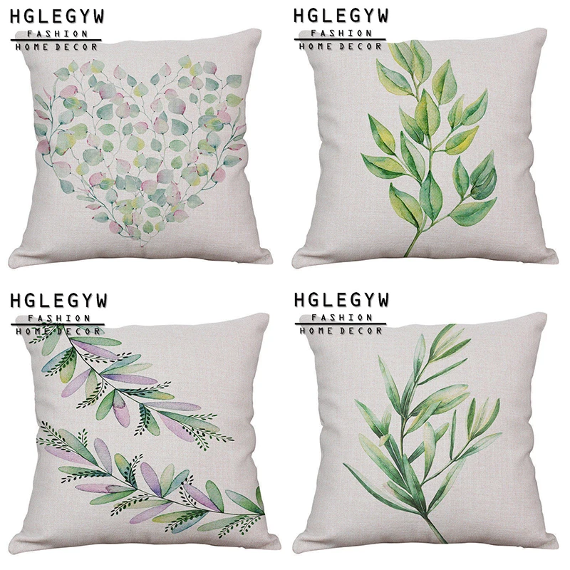 

Fashion Tropical Plants Pillow Case Throw Pillowcase Cotton Linen Printed Pillow Covers For Office Home Textile