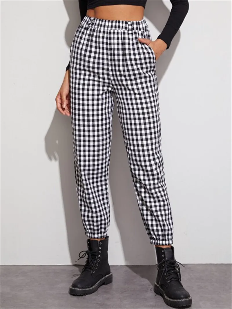plaid gingham pants