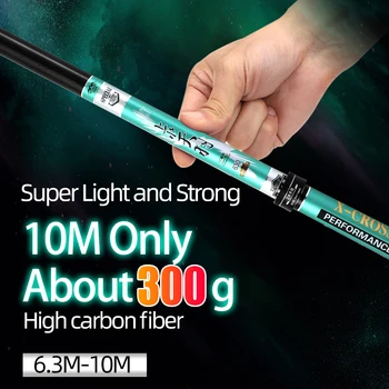 

TAIGEK TY Flying Feather Long Edition Never Tired 28-37 Telescopic Fishing Rod Carbon Fiber 10M About 300g SO LONG SO LIGHT