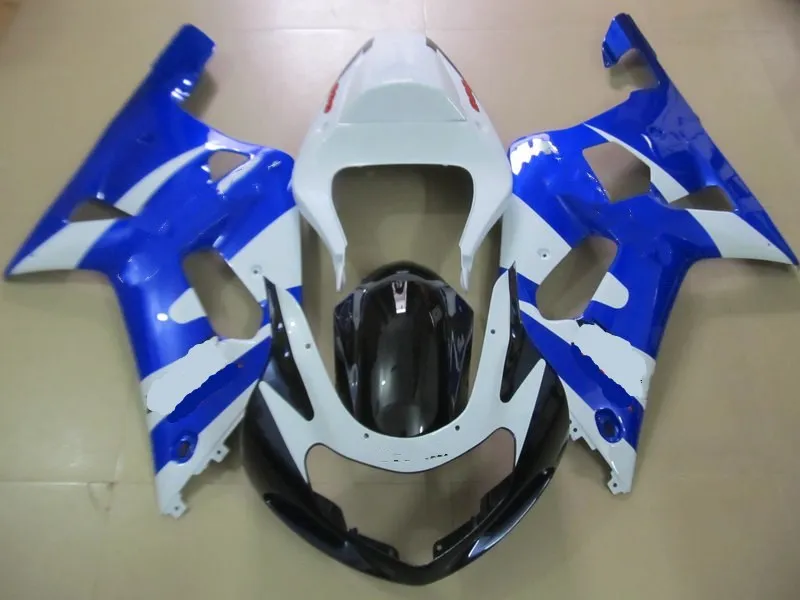 Набор обтекателей мотоцикла для GSXR600 750 01 02 03 GSXR 600 GSXR750 2001 2002 2003 белые черно-голубые
