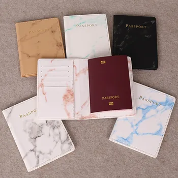 

Fashion Women Men Passport Cover Pu Leather Marble Style Travel ID Credit Card Passport Holder Packet Wallet Purse Bags Pouch#10