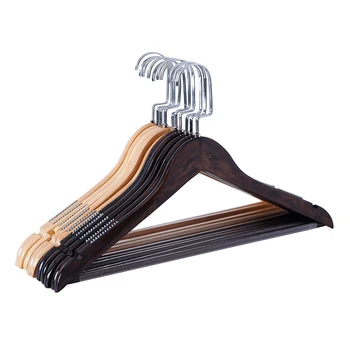 

45cm 5 pcs/lot Natural Wooden Coat Hanger Solid Wood Clothes Hanger Household Maple Wood Clothing Drying