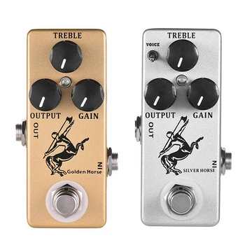 

MOSKY 2 Pcs Horse Guitar Effect Pedal Overdrive Guitar Pedal Full Metal Shell True Bypass Guitar Parts and Accessories , Gold &