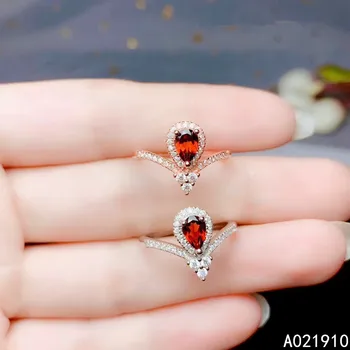 

KJJEAXCMY boutique jewelry 925 sterling silver inlaid natural Garnet gemstone ladies ring support detection popular