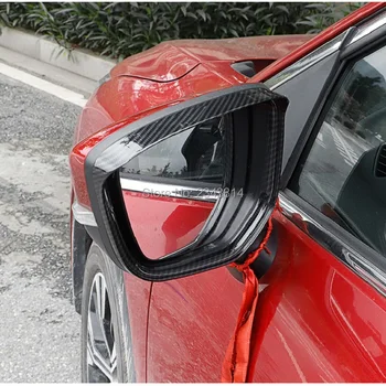 

For Mitsubishi Eclipse Cross 2018 2019 Rear View Mirror Rain Eyebrow Cover ABS Carbon Fiber Car-Styling Accessories