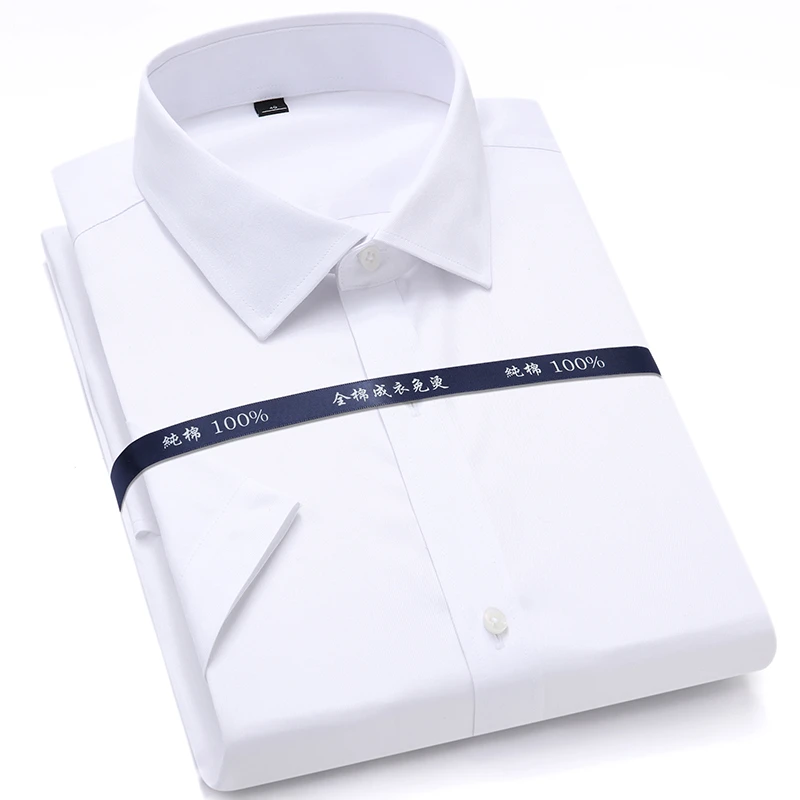 white short sleeve business shirts