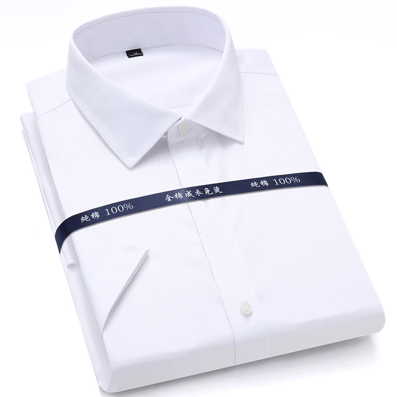 Non Iron Mens Dress Shirts White 