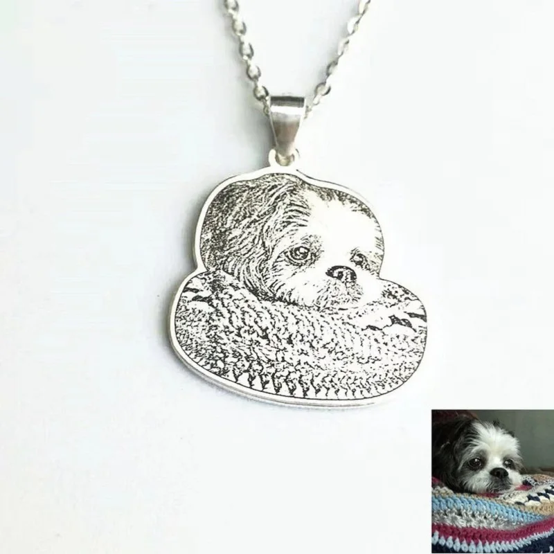 

Pet Photo Necklace ,Picture Necklace ,Personalized Cat Necklace, Custom Dog Necklace, Pet Memorial Gift, Pet Lover Gift