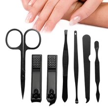 New Arrival 7pcs Stainless Steel Manicure Kit Pedicure Scissor Tweezer Manicure Set Nail Clipper Nail Care Tools Gift