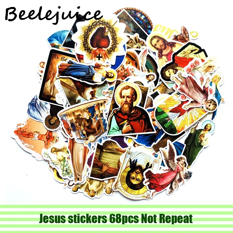 

68pcs Jesus vintage Stickers paster Cartoon characters anime movie decals scrapbooking diy phone laptop waterproof decorations