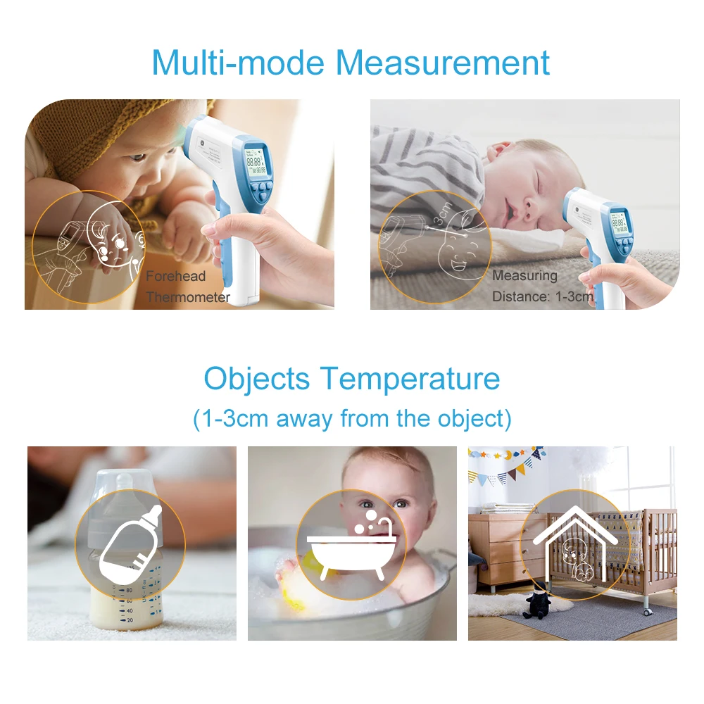 Najtaniej GL termometr na podczerwień do czoła cyfrowy termometr dla małych dzieci Blacklight IR LCD bezdotykowa temperatura ciała w termometrach dla dzieci