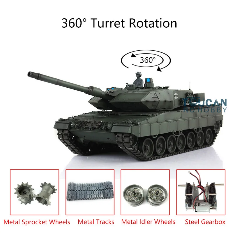 Henglong 1/16 зеленый TK 6 0 S поколение инфракрасного боев обновление металла Leopard2A6 RTR RC