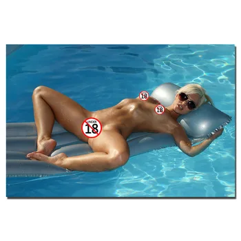 

Sexy Girl in The Swimming Pool Photo Decorative Posters and Prints Canvas Painting Wall Art Picture For Living Room Decor