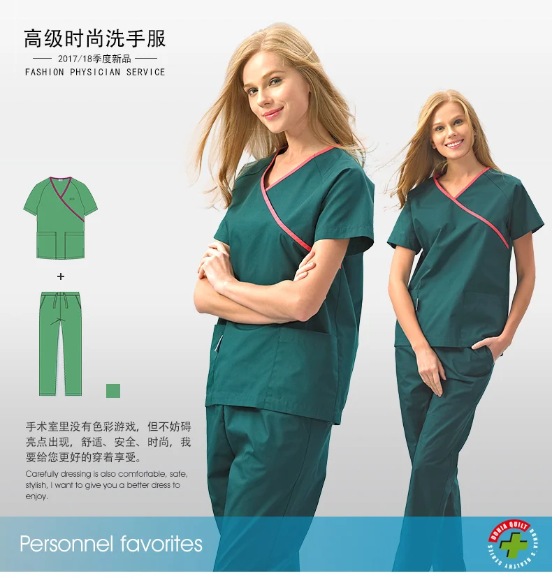Viaoli New Arrival 100% Cotton Scrub Suit Cloth Medical Female Nurse Uniform Operating Room Scrub Clothes Dress Medical Cloth