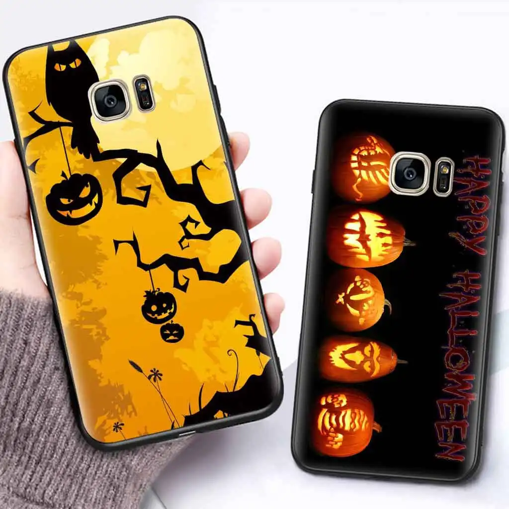 

Halloween silicone case for samsung s7 edge s8 s9 plus s10 lite note 8 note 9 phone cover shockproof coque