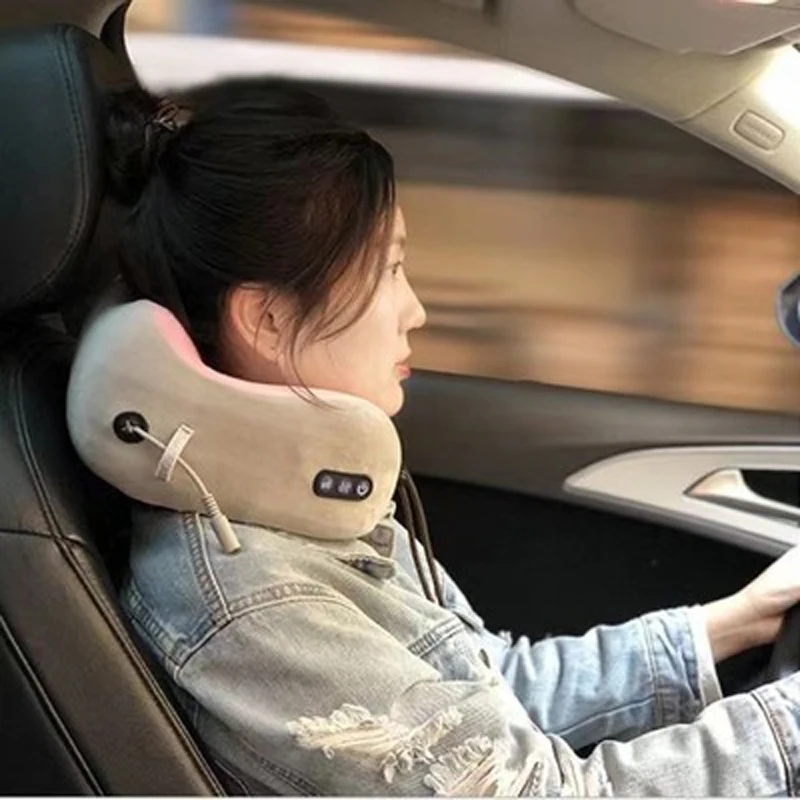 Multifunctional U-Shaped Massage Pillow Electric Cervical Spine Neck Massager Portable Pillow Neck Protection Instrument