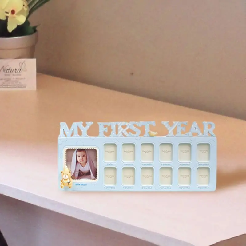 Handmade DIY Baby 12 Months Growth Record Commemorate Kids Growing Memory Gift Display Photo Frame