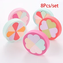 8 шт./компл. косметический спонж безлатексный многоразовые порошок косметический слойка сухое/влажное двойного назначения губки уход за кожей лица Красота основа для макияжа инструменты