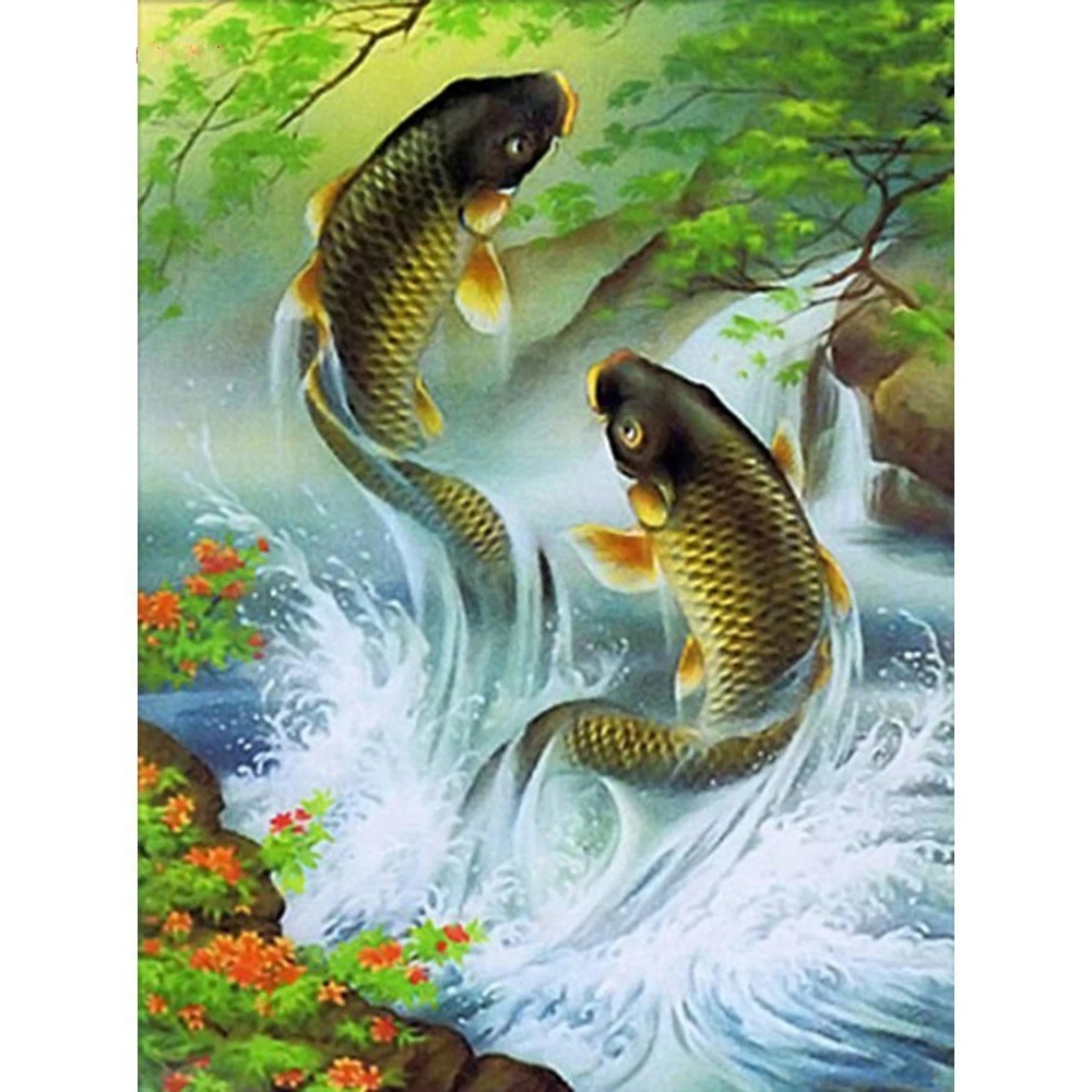 

GATYZTORY Diamond Embroidery Animal Fish 5D DIY Full Square Diamond Painting Mosaic Picture Of Rhinestone Decoration Home