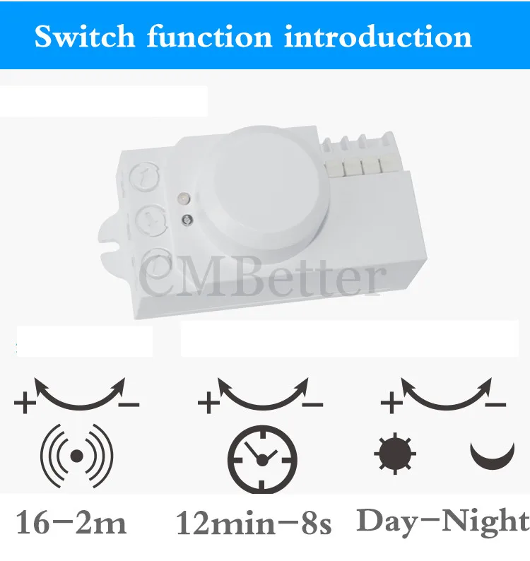 Microwave Radar Sensor Switch Auto Induction Microwave Motion Sensor Detector For energy saving lighting ,Fluorescent and led (3)