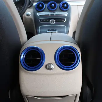 

ABS Blue Rear Air Conditioning Outlet Ring Cover Trim for Mercedes-Benz GLC X253 C E Class W205 W213 2016-2019