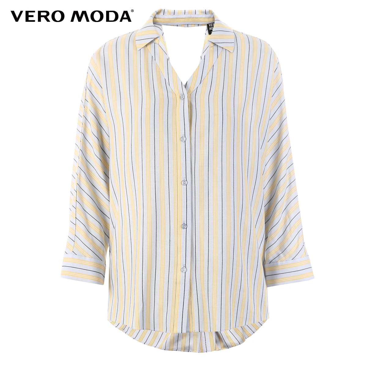 Vero Moda Женская Полосатая Рубашка с v-образным вырезом и рукавами летучая мышь | 319231577