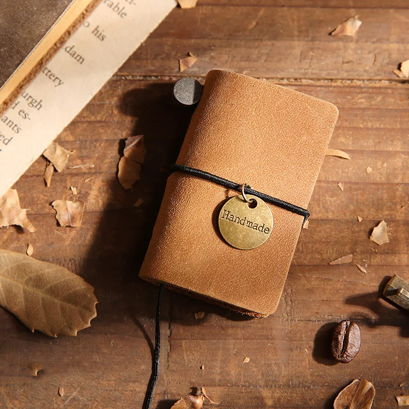 Crazy Horse Style 5 Мини-блокнот из воловьей кожи с обложкой для книг Notepaad дневник путешествий винтажный школьный блокнот ежедневный офисный на шнуровке портативный путешественник - Цвет: Crazy Horse Style 5