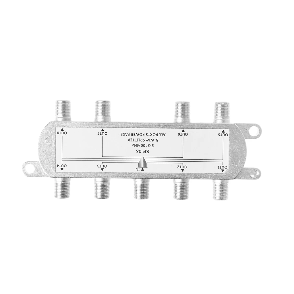 8 Way 5-2400MHz Coaxial Splitter for RG6 RG59 Coax Cable HDTV Satellite