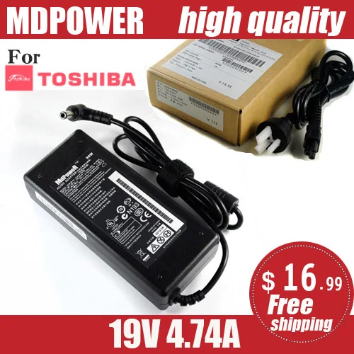 

MDPOWER For TOSHIBA Satellit L730 L750 L750D laptop power supply power AC adapter charger cord 19V 4.74A