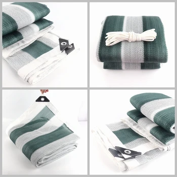 

Home Use Anti-UV Sunshade Net Dark Green White Stripe Shading Nets Terrace Balcony Privacy Safety Nets Sails Plants Care Covers