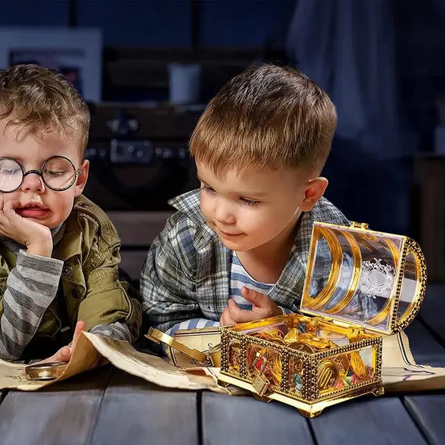 Pirate Treasure Chest For Kids Teacher'S Favorite Treasures Collection Storage Box Party Pirate Treasure Chest Child TreasureToy 5
