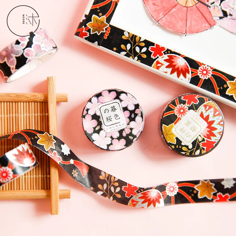 Вишневый цвет японский васи лента Diy украшения Скрапбукинг планировщик