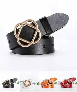 

Fashion Ladies Slim Simple Genuine Leather Belts The High Quality Genuine Leather Belts for Women Holographic Harajuku