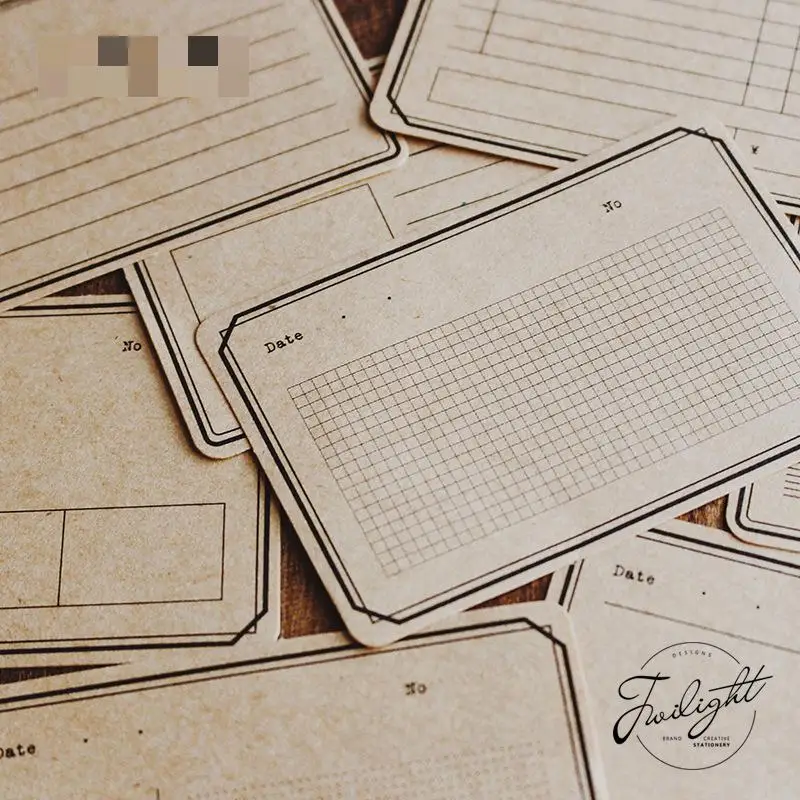 

Vintage Message Box Label Kraft paper Retro Writable tags memo Decorative Stickers DIY Scrapbooking Label Album Stickers Escolar