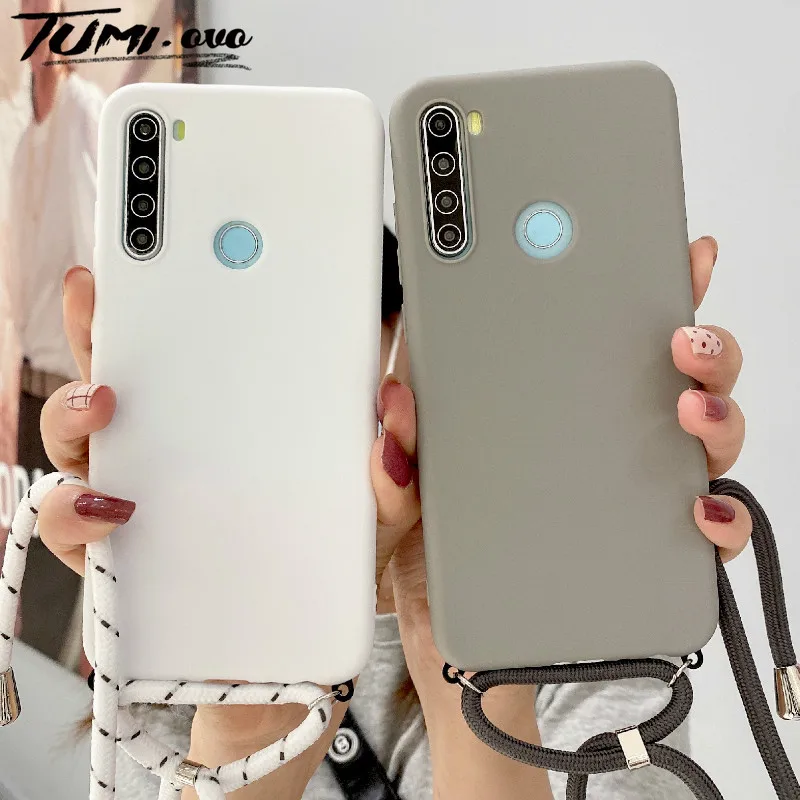 Чехол для Xiaomi Redmi Note 9/9S Pro Max/8/7/10X/8A/7A/K30/K20 футляр с цепочкой карамельного цвета и