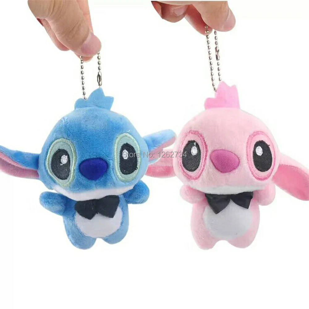 10/Lot 5 Styles Lilo & Stitch Scrump Stitch Angel Pink 10-11.5CM Plush Keychain Pendant Figure Toy Retail